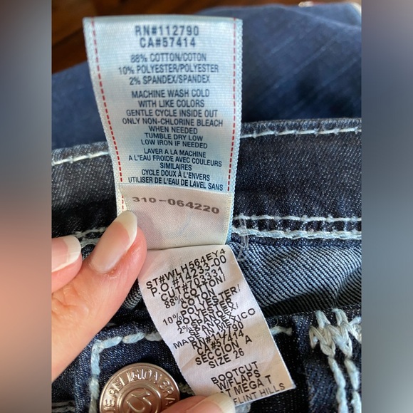 True Religion designer jeans WFLAPS NAT MEGA T  size 26 - Picture 11 of 12